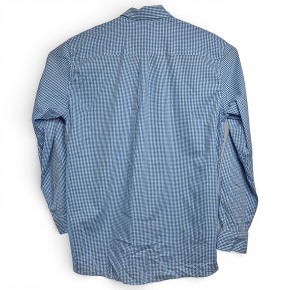 johnnie-o Mens XL Blue Gingham Button Down Shirt Long Sleeve Beach Casual Date - Picture 4 of 7